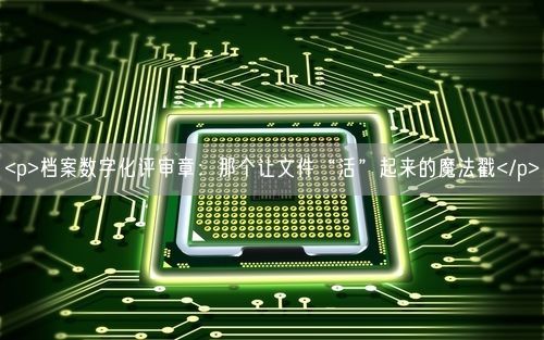 <p>档案数字化评审章：那个让文件“活”起来的魔法戳</p>